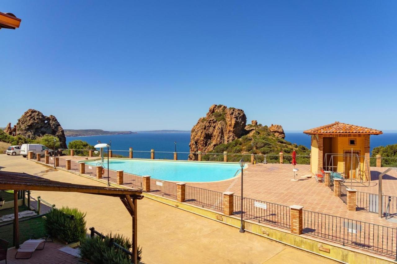 Villa L'Estasi Tanca Piras A Bordo Piscina Con Vista Mare Nebida Exterior foto